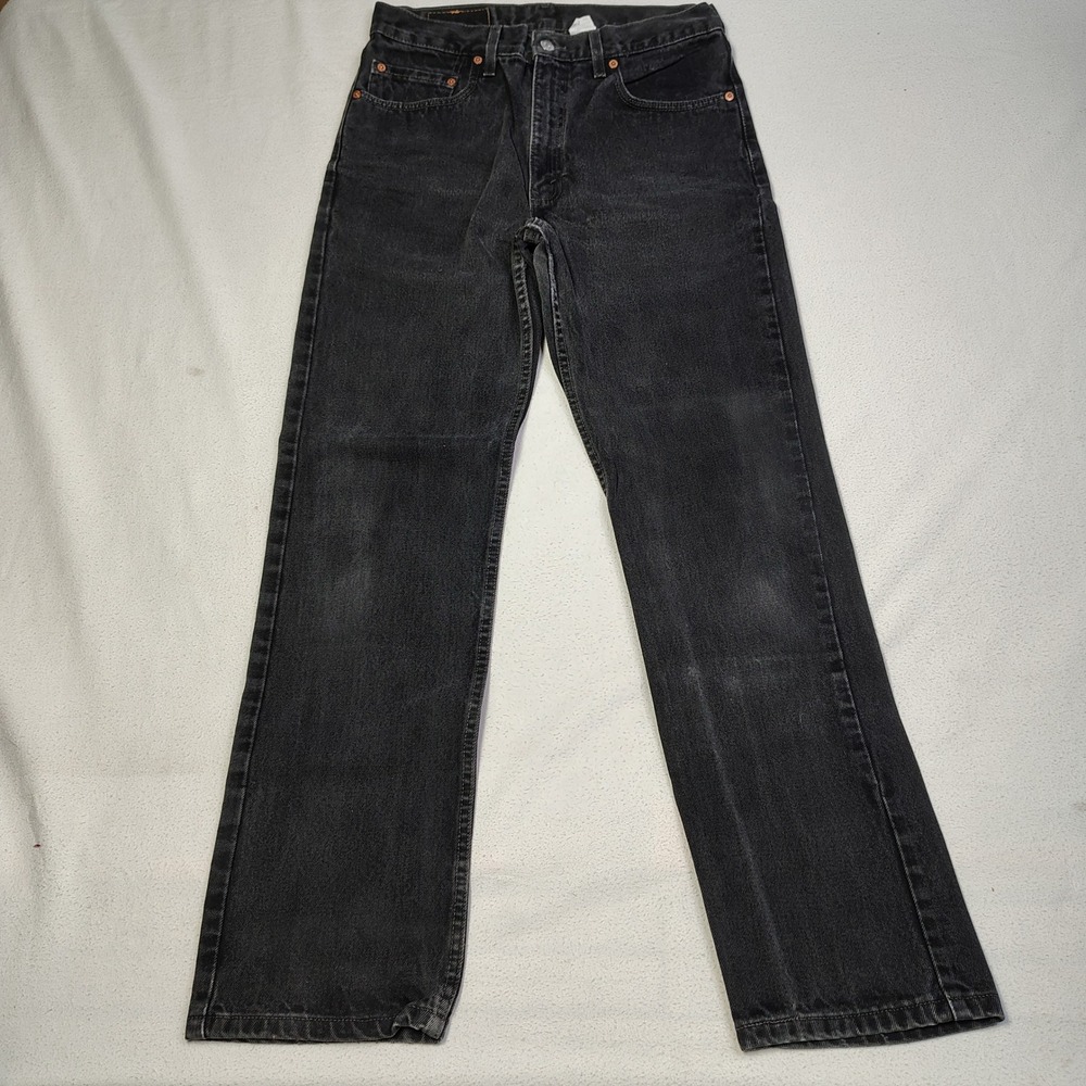 Vintage 90s Levi's Mens 505 Straight Leg Jeans 33x32 Black Cotton Made in USA